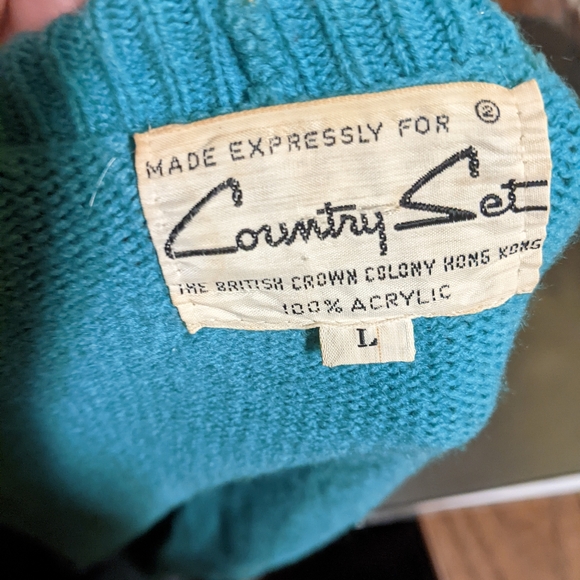 Country Set V-neck vest and Cardigan, size 12-14, blue colors - Picture 5 of 5